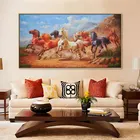 Handmade Home Goods Wall Decor Art Famous Running 8 Horses Painting