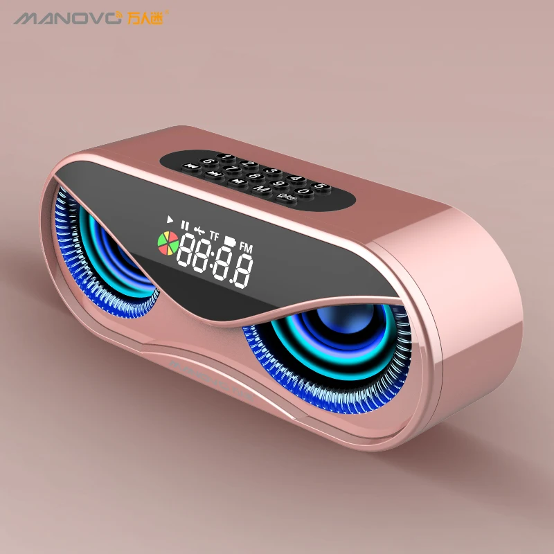 Multi-function Owl Eye Design Rechargeable LED Digital FM Radio Alarm Clock Wireless Bluetooth Speaker - ANKUX.COM