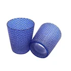 blue cut glassware horn shape drinking tumbler water glass cup
