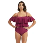 New Sexy Strappy Hollow streaks Swimwear One Piece Halter Push Up red Bandage Swimsuit Bathing Suits
