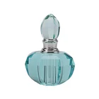 Beautiful clear blue perfume bottle crystal perfume bottle for lady