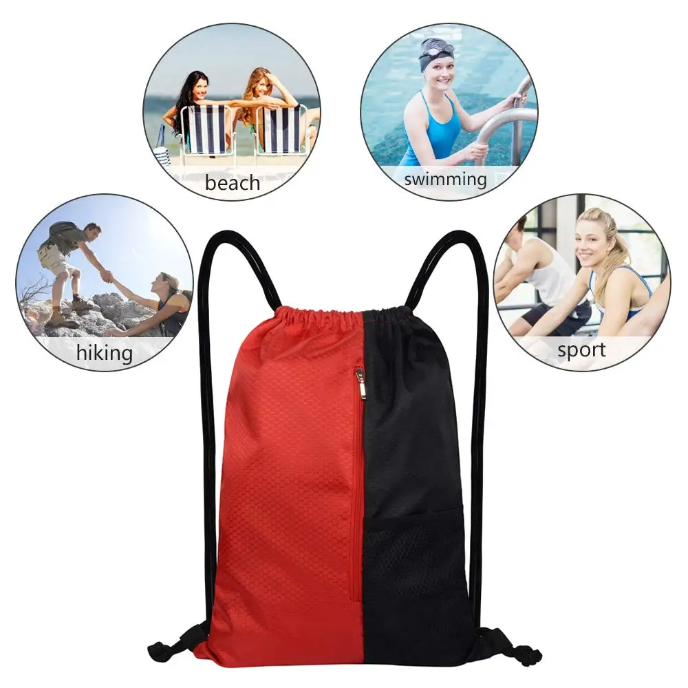 2020 promotion drawstring backpack sports gym bag with zipper