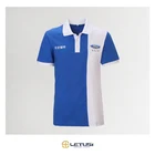 Letusi Blue and White Heat Transfer Custom Polo Shirt Uniform Design