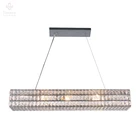 Elegant K9 Crystal Rectangular Dining Room Kitchen Island Bar Decoration E14 Chrome Iron Modern Pendant Lamp