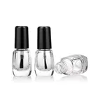custom design empty refillable clear cosmetic glass crystal nail polish bottle