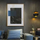 Watercolor Painting Art Framed Unique Islamic Style High-Grade Gold Porcelain Wall Decorative Frame
