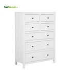 White Wooden simple Dresser 7 Chest of Drawers design
