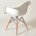 Plastic Chair Wood Living Room Plastic Chair Factory Bargins Plastic Living Room Armrest Chair With Solid Wood Legs