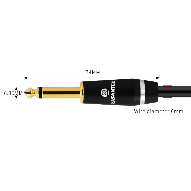 6.35mm to 6.35mm mono jack speaker cable - ANKUX.COM