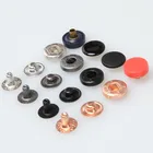 custom 15mm cap rubber hidden brass press stud metal spring snap button