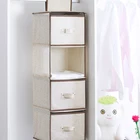 Foldable Closet With Drawer Shelves Clothes Storage Box Hanging Closet Organizer