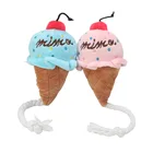 Plush ice cream wholesale in stock pet toys sound barking fleece dog toys