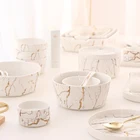 Set Dinner 2020 Popular Products European Porcelain Gold Dinnerware Set Marble Dinner Set Luxury Tableware For Weddings