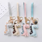 Lovely Dinosaur PU Leather Keychain Bag Pendant