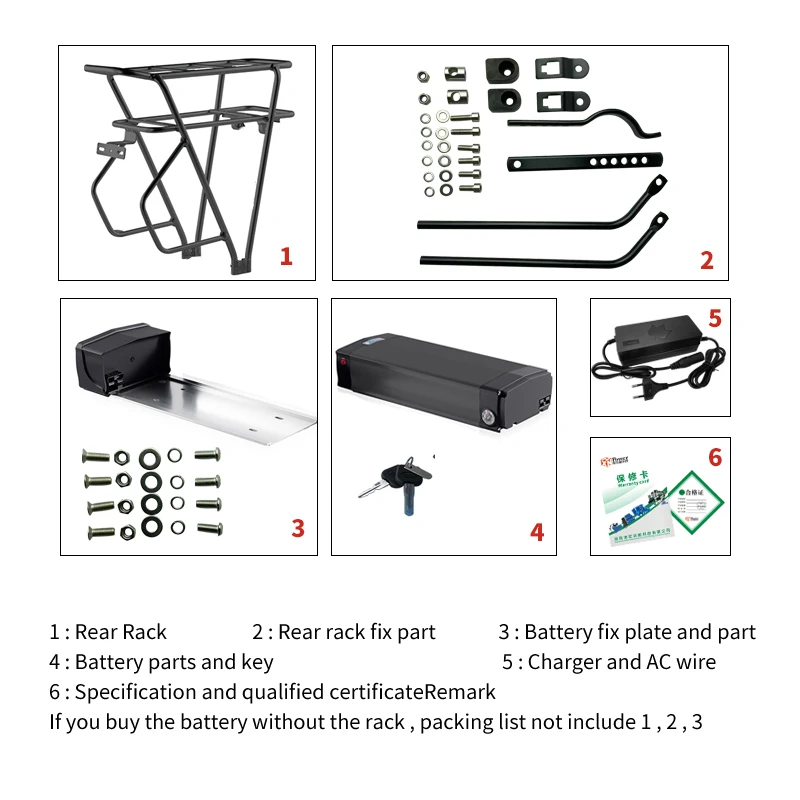 Volt W E Bike Batteries Pack V Ah Ah Ah Ah Rear Rack E