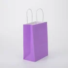 China Supplier Custom Purple Shopping Paper bag Takeaway Food Packing Bag With Twsited Handle Bolsas De Carton