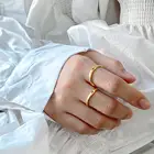 Silver Plating Rings Simple 925 Sterling Silver Dainty Minimalist 18K Gold Rings for Women