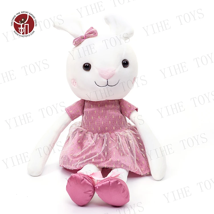 Factory Sale Baby Mesh Surface Stuffed Rabbit Plush Bunny