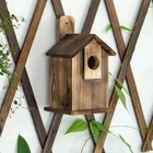 Birdcage The New Carbonized Solid Wood Outdoor Decoration Birdcage