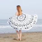 custom cotton turkish mandala microfiber blanket beach towel round