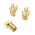 90 Degree Female Jack SMA RF Coax Connector Through Hole for PCB Mount