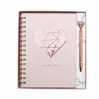 2020 New Design Rose Gold Foil Notebook And Pen Gift Set, Custom Luxury Office Stationery Set For Girl