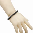 Punk labradorite magnet bracelet natural stones bead black jewelry bracelet