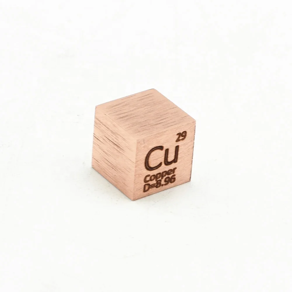 99% pure copper cube brass block for element collection biz gift
