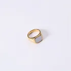 Titanium Ring Sland Titanium Steel Gold Flat Female Ins Trendy Big Woman Shell Ring