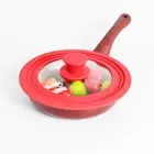 Pot Lid HYRI New Design LFGB Standard Food Grade Foldable Kitchenware Safe Silicon Rim Tempered Glass Pan Pot Lid