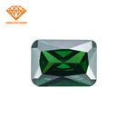 Synthetic rectangle shape green color cubic zirconia violet cz stone gems