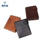 2019 Custom Handmade Real Leather Purse RFID Mens Card Wallet Brand Genuine Leather Gents Wallets
