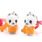 cute customized shape 3D silicone soft pvc rubber character animal dog cartoon toy keychain