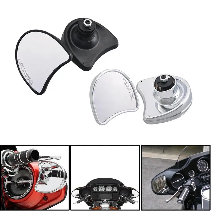 Chrome Black Inner Fairing Mount Side Rear Mirrors Fits for Harley Touring Street Glide CVO FLHXSE FLHX Anniversary FLHXS 14-19