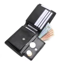 Mens slim minimalist front pocket RFID blocking genuine bifold custom RFID slim carbon fibre leather wallet
