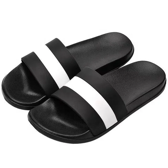 plain black slippers