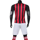 卸売新シーズンユースドライフィット赤と黒のストライプサッカーユニフォームカスタムメイドスポーツチーム摩耗