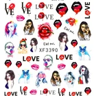 Stickers Art Lips Stickers With Cool Lady Lips Tongue Kiss Design Sexy Red Lips Nail Art Stickers