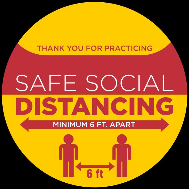 social distancing safety sign keep distance warning floor