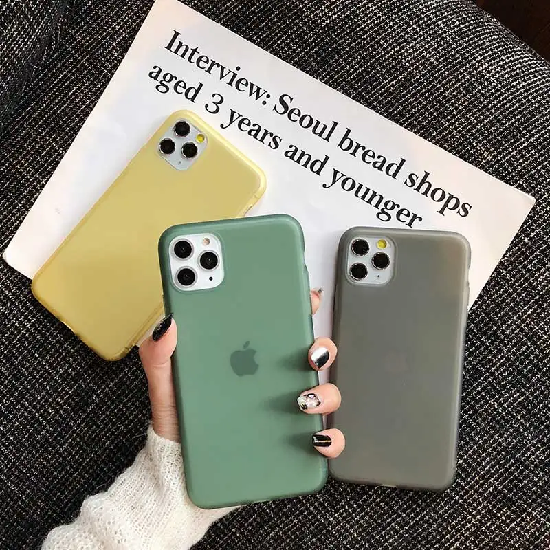 Ultra Thin Soft Silicone TPU Phone Case for iPhone 11 Pro Max Back Cover for iPhone 11, 5 colors