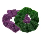 Elastic Hair Ties Popular Crystal Bright Knitting Fluffy Ball Traceless Hair Rings
