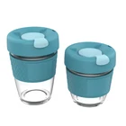 2020 New Designed China Factory Reusable Glass Silicone Coffee Cup coffee cup glass