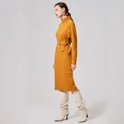 Dress Naivee Winter Dress Trendy Ginger Color Straight Fashion Casual Plus Size Long Sleeve Dress For Women Ladies