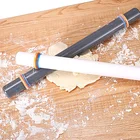 Custom Pattern Non-stick Cake Acrylic Fondant Decorative Textured Embossing Silicone Rolling Pin With PP Handle