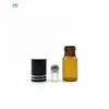 Free sample mini 3ml 5ml 10ml amber penicillin perfume aroma oil glass roll on bottle with stainless steel ball