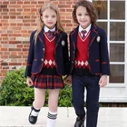 School School Factory Direct Sale British Style Autumn And Winter Ponte-de-Roma Woven Children School Uniform Suit
