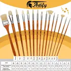 Synthethic artist paintbrush set short plastic paintbrushes round