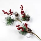 Pine bells decorated with Christmas flowers