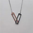 Zirconia Design Cubic Zirconia New Design Jewelry Geometric Pendant Charm Gold Plated Square Necklace Unisex