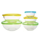 Clear mixing bowls Heated borosilicate glass salad bowl Cheap glass bowl with PE Lid in stock
